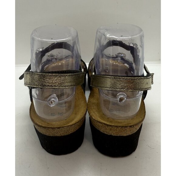 Naot Kelly Brushed Gold Leather Strappy Platform Sandal Sz 39 EU 8 US Rhinestone - Picture 4 of 7